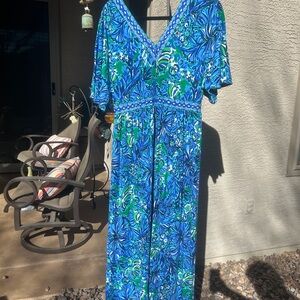 Lilly Pulitzer Addison Elbow Sleeve Maxi Dress (Sz 10)